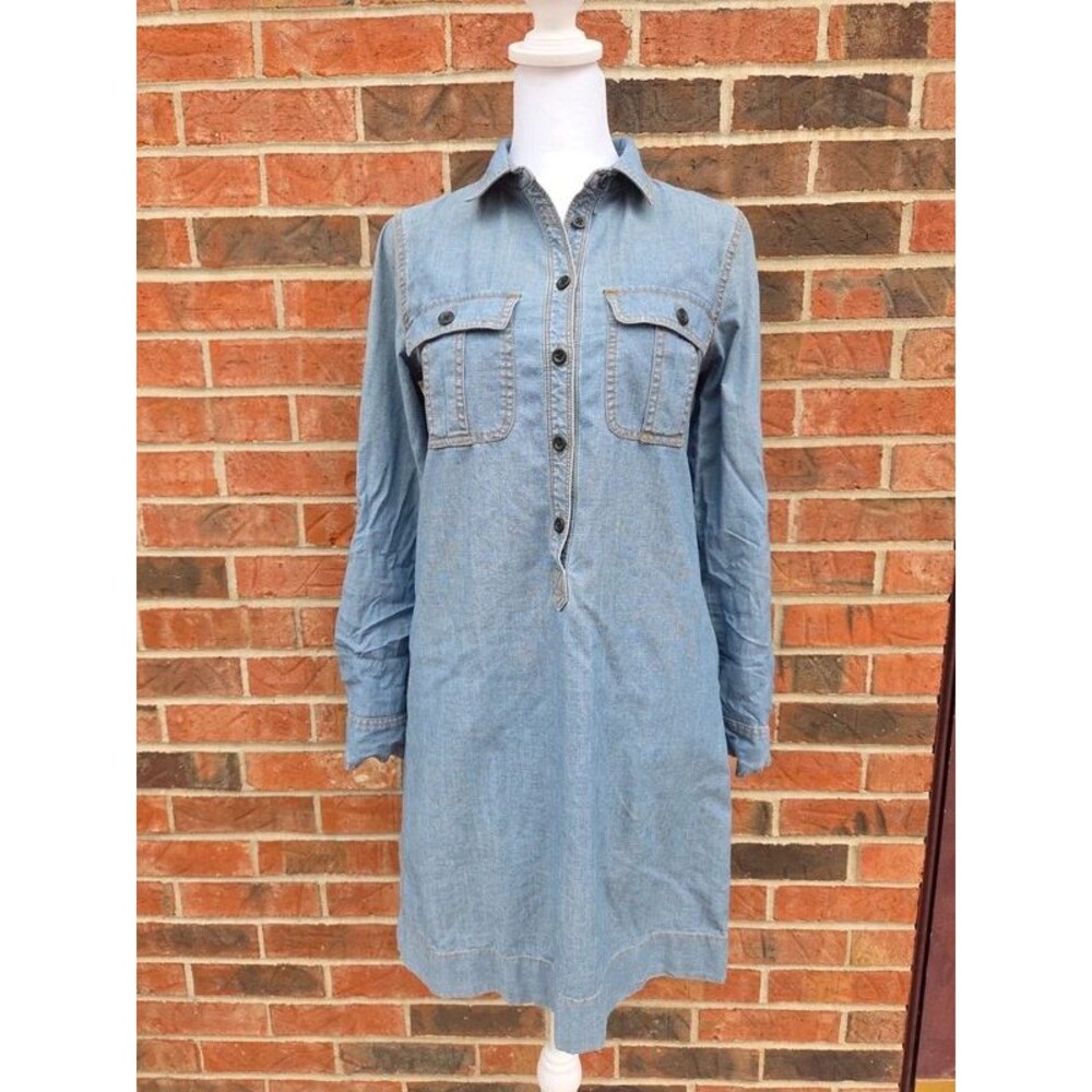 J Crew Factory Denim Shirt Dress XS